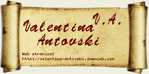 Valentina Antovski vizit kartica